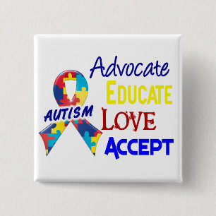 Autism Awareness 2 Inch Square Button