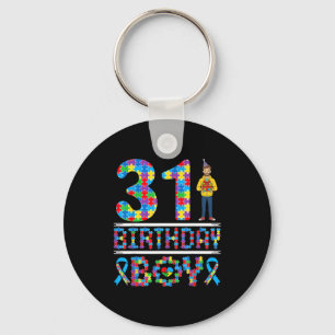 Autism Awareness 31st Birthday Boy Puzzle Piece 31 Keychain