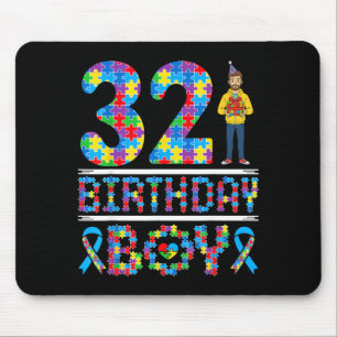 Autism Awareness 32nd Birthday Boy Puzzle Piece 32 Mouse Pad