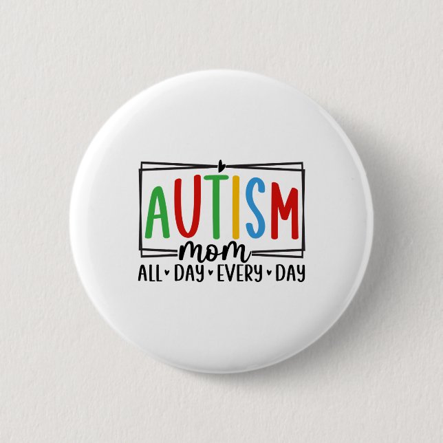 Autism Awareness 3  2 Inch Round Button (Front)