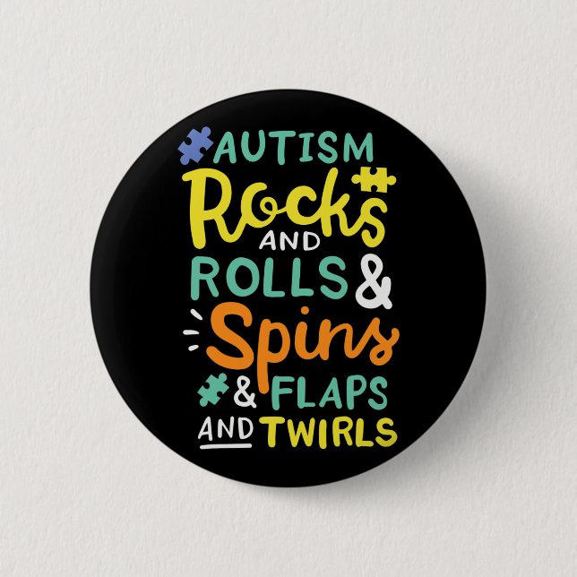 Autism Awareness 3  2 Inch Round Button (Front)