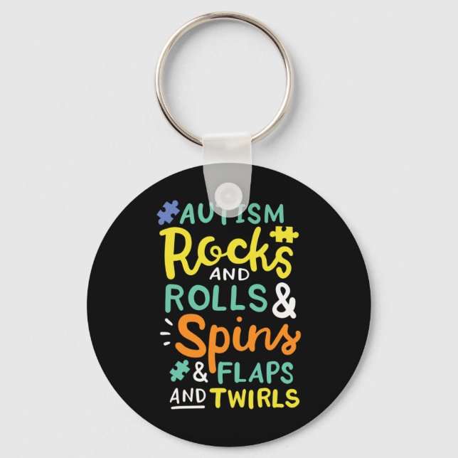 Autism Awareness 3  Keychain (Front)