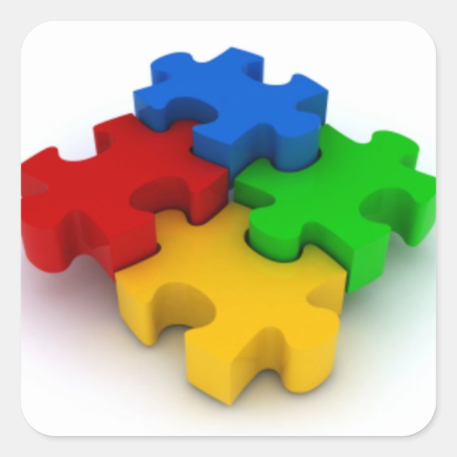 Autism Awareness 3D Puzzle Pieces Stickers (Front)