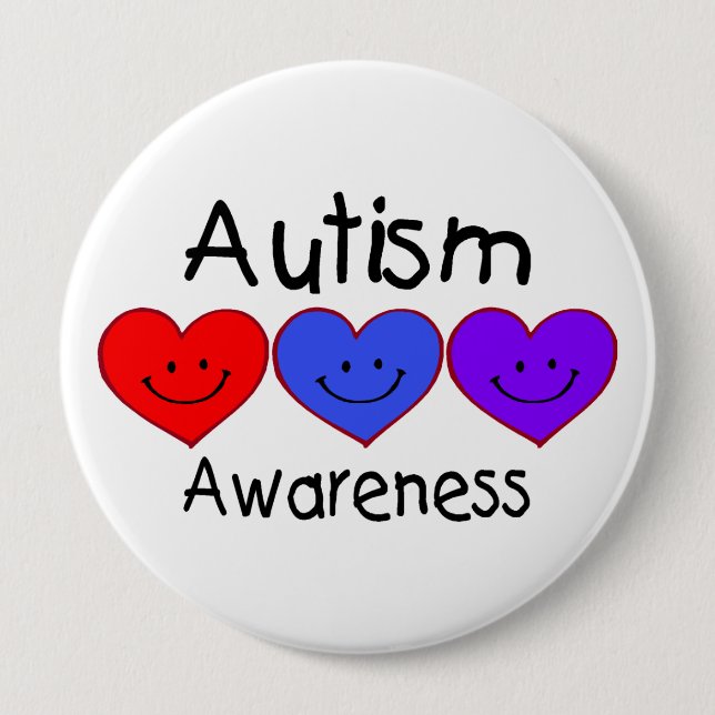 Autism Awareness 4 Inch Round Button (Front)