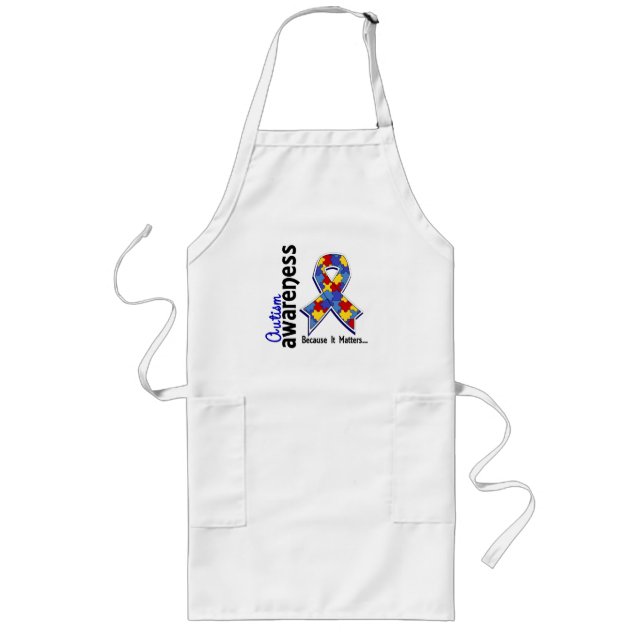 Autism Awareness 5 Long Apron (Front)