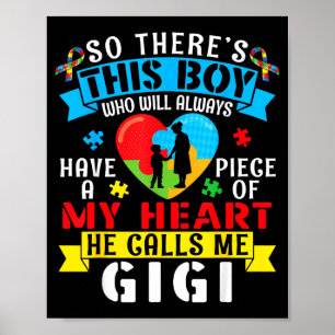 Autism Awareness A Piece My Heart Boy Calls Me Gig Poster