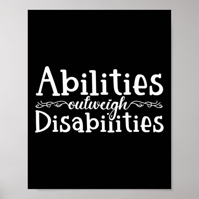 Autism Awareness - Abilities Outweigh Disabilities Poster (Front)