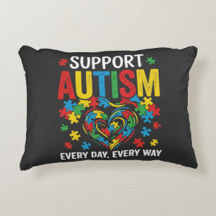 Autism awareness accent pillow