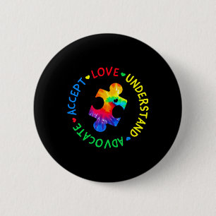 Autism Awareness Accept Adapt Advocate Autism Mom  2 Inch Round Button