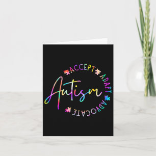 Autism Awareness Accept Adapt Advocate Autism Mom  Card