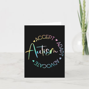 Autism Awareness Accept Adapt Advocate Autism Mom Card