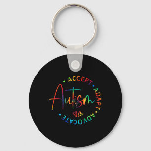 Autism Awareness Accept Adapt Advocate Autism Mom Keychain