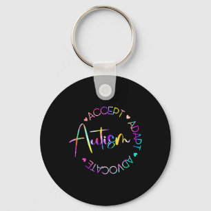 Autism Awareness Accept Adapt Advocate Autism Mom Keychain