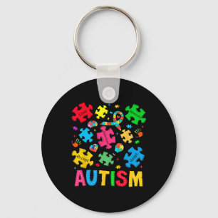 Autism Awareness Accept Adapt Advocate Autism Mom Keychain