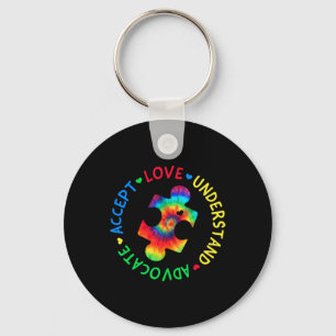 Autism Awareness Accept Adapt Advocate Autism Mom Keychain