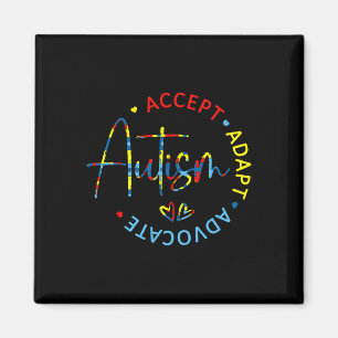 Autism Awareness Accept Adapt Advocate Autism Mom  Magnet