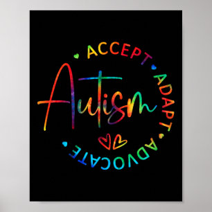 Autism Awareness Accept Adapt Advocate Autism Mom  Poster