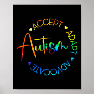 Autism Awareness Accept Adapt Advocate Autism Mom  Poster