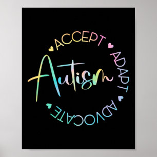 Autism Awareness Accept Adapt Advocate Autism Mom  Poster
