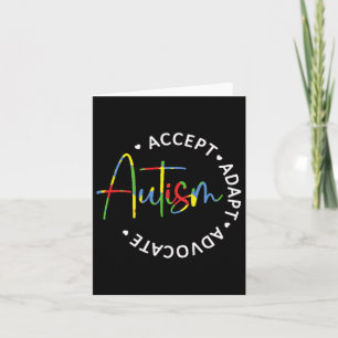 Autism Awareness Accept Adapt Advocate Long Sleeve Card
