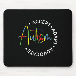 Autism Awareness Accept Adapt Advocate Long Sleeve Mouse Pad