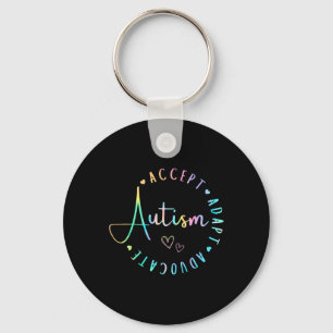 Autism Awareness Accept Adapt Advocate Understand Keychain