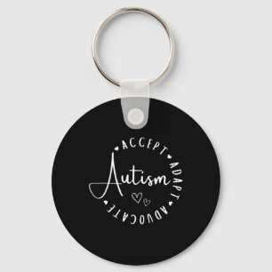 Autism Awareness Accept Adapt Advocate Understand Keychain