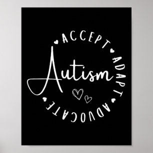 Autism Awareness Accept Adapt Advocate Understand  Poster