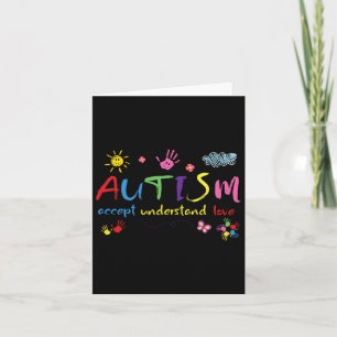 Autism Awareness Accept Love Understand Girl Women Card