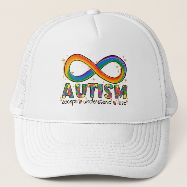 Autism Awareness Accept, Love, Understand Trucker Hat (Front)