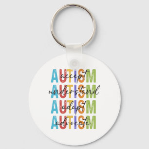 Autism Awareness Accept Understand Adapt Advocate Keychain