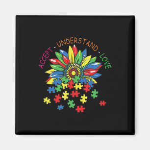 Autism Awareness Accept Understand Love Asd Rainbo Magnet