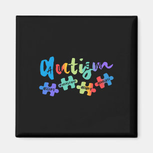 Autism Awareness Accept Understand Love Asd Rainbo Magnet