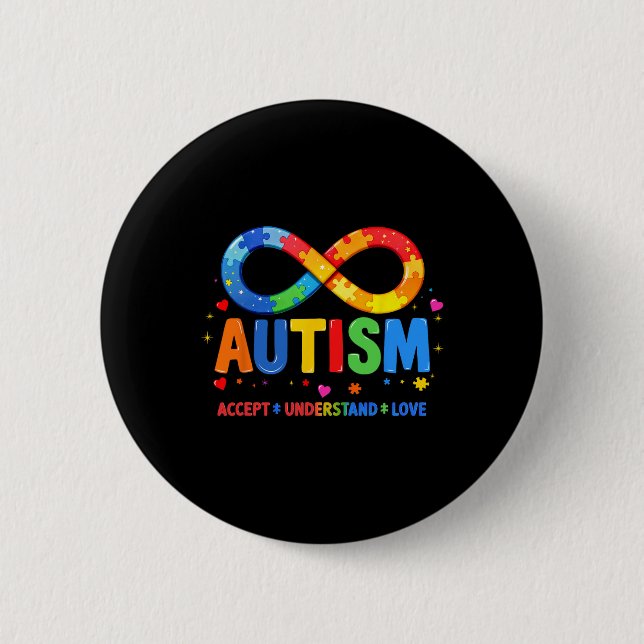 Autism Awareness Accept Understand Love Asd Suppor 2 Inch Round Button (Front)