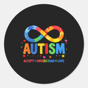 Autism Awareness Accept Understand Love Asd Suppor Classic Round Sticker