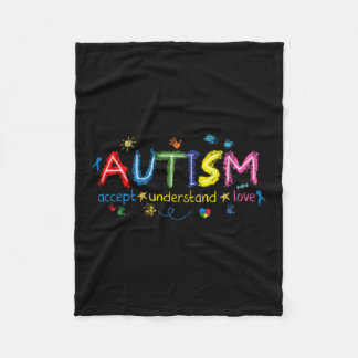 Autism Awareness Accept Understand Love Asd Suppor Fleece Blanket