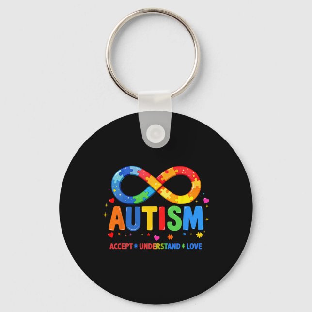Autism Awareness Accept Understand Love Asd Suppor Keychain (Front)