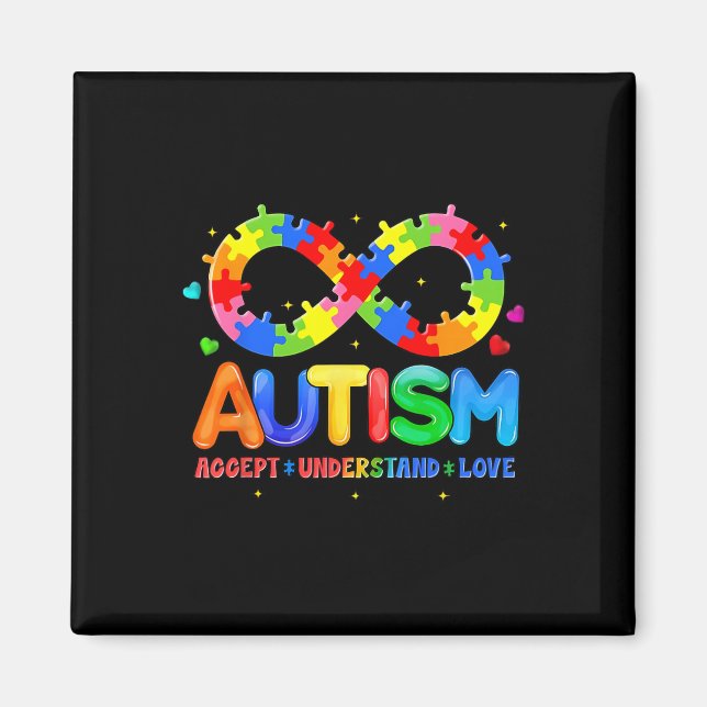 Autism Awareness Accept Understand Love Asd Suppor Magnet (Front)