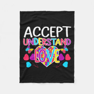 Autism Awareness Accept Understand Love Asd T Shir Fleece Blanket
