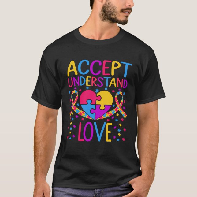 Autism Awareness Accept Understand Love ASD T-Shirt (Front)