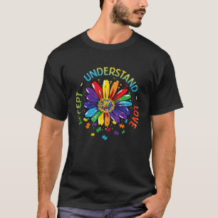 Autism Awareness Accept Understand Love Rainbow AS T-Shirt