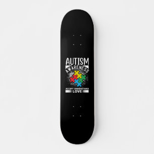 Autism Awareness Accept Understand Love Skateboard