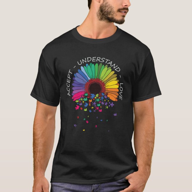 Autism Awareness Accept Understand Love Support Au T-Shirt (Front)
