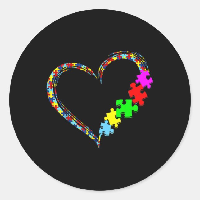 Autism Awareness Accept Understand Love Support Bl Classic Round Sticker (Front)