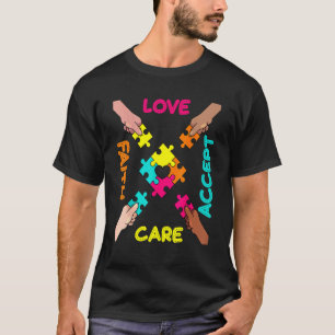 Autism Awareness Acceptance Colour Puzzle Pieces T-Shirt
