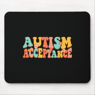 Autism Awareness Acceptance Groovy Retro Special E Mouse Pad