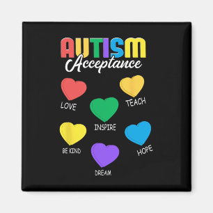 Autism Awareness Acceptance Heart Men Women  Magnet