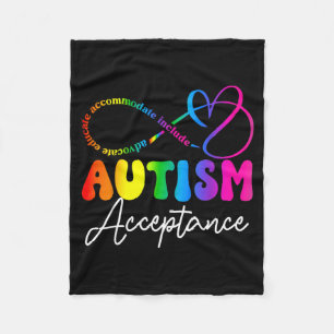 Autism Awareness Acceptance Infinity Symbol Advoca Fleece Blanket