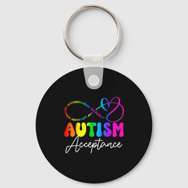 Autism Awareness Acceptance Infinity Symbol Advoca Keychain (Front)