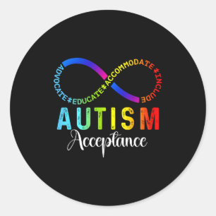 Autism awareness acceptance infinity symbol classic round sticker